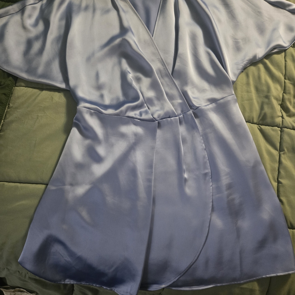 H&M Lavender Satin Wrap Mini Dress
